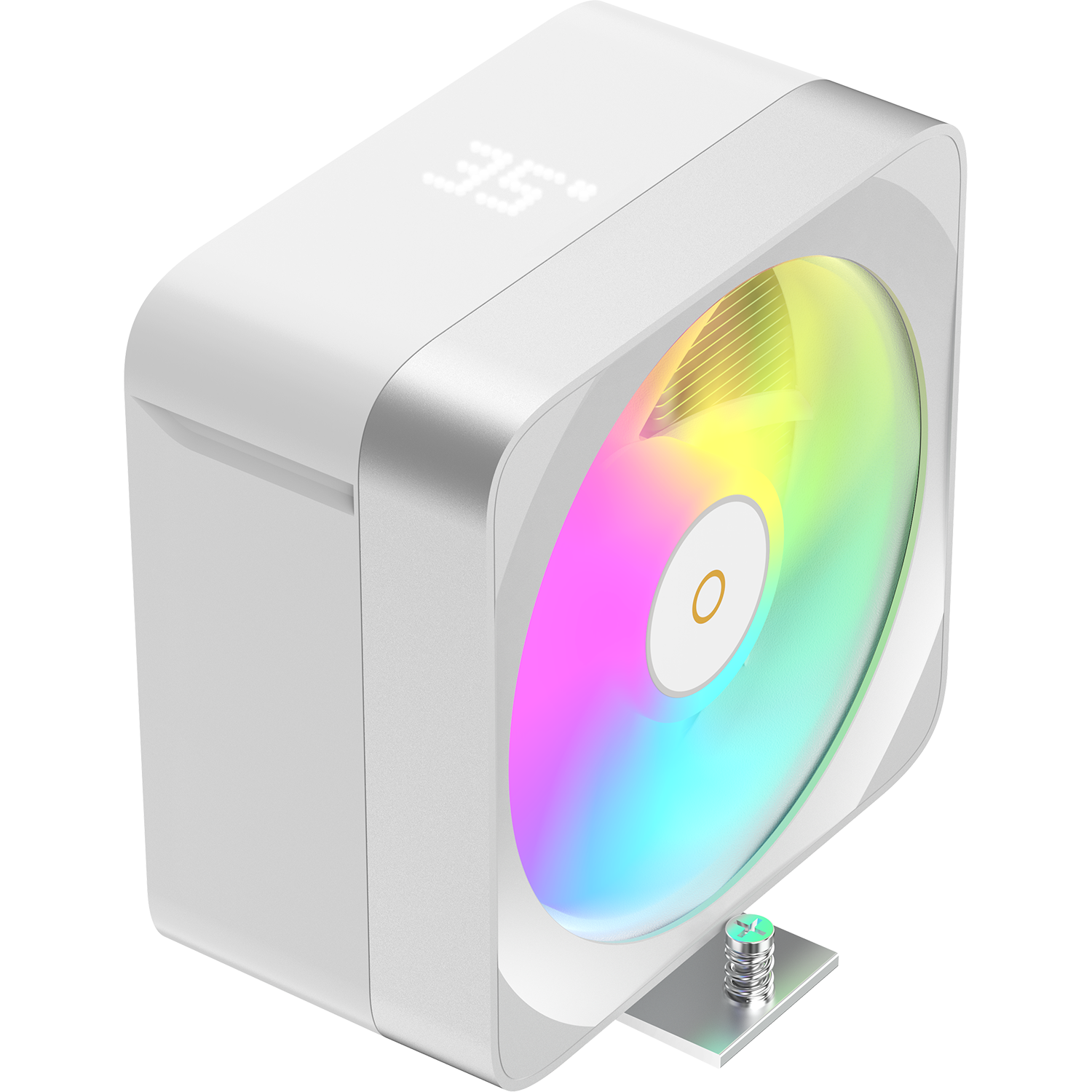 Кулер для процессора / Ocypus Delta-A40-WH1NAWD00E-GL / Кулер для процессора/ CPU Cooler Ocypus Delta A40 EX WH Digital (200W, 4-pin PWM, LED temp., 157mm, Al/Cu, 4x6mm, ARGB, 1x120mm, 60CFM, 31dBA, 1600RPM, S 1851/1700/1200/115X, AM5/AM4, white)
