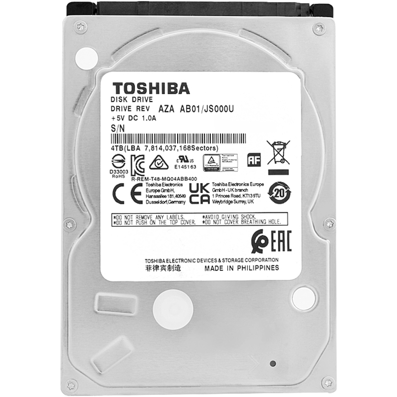 Жесткий диск / Toshiba 4Tb (MQ04ABB400R) / Жесткий диск/ HDD Toshiba SATA 4TB 2.5" 6.0 Gbit/s 15mm 5400 rpm 128Mb OFFICIAL RECERTIFIED 1 year warranty (replacement ST4000LM024, WD40EZZX, ST4000DM004, WD20SPZX)