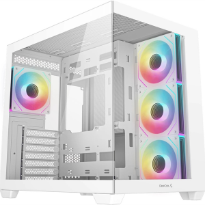 Deepcool CG530 4F WH без БП, боковое окно (панорама), 3x120мм ARGB Reverse вентилятора на боковой стенке, 1x120мм ARGB вентилятор сзади, белый, ATX (R-CG530-WHADA4-G-1)
