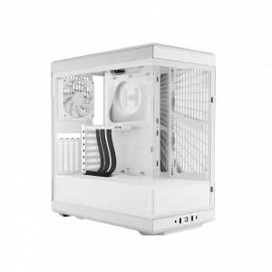 Корпус без блока питания / HYTE CS-HYTE-Y40-WW / Корпус без блока питания/ Case HYTE Y40, Midi-Tower, TG, no fans, 2xUSB-A 3.2, 1xUSB Type-C, ATX, mATX, mITX Snow White