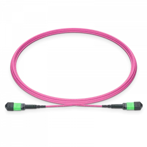 Кабель / Naddod M4MPOA12FB-5m / NVIDIA/Mellanox MFP7E10-N005 Compatible 5m (16ft) MPO-12 APC(Female) to MPO-12 APC(Female) 12 Fibers Multimode (OM4) Patch Cable, Type B, LSZH, 3.0mm, Max IL ? 0.35dB, Magenta