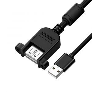 Удлинитель / GCR GCR-57666 / GCR PRO Удлинитель PROF 3.0m USB 2.0 AM /AF крепление под винт, черный, ферритовое кольцо, медь, экран, армирование, заземление