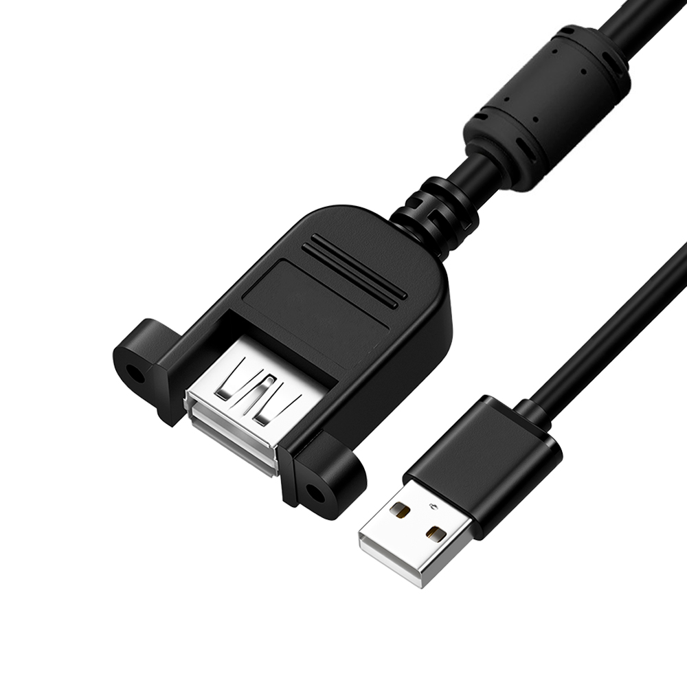 Удлинитель / GCR GCR-57666 / GCR PRO Удлинитель PROF 3.0m USB 2.0 AM /AF крепление под винт, черный, ферритовое кольцо, медь, экран, армирование, заземление