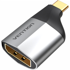 Адаптер-переходник Vention USB CM  -  DP F Серый / Переходник Vention USB Type C M/DP F (TCCH0) / Адаптер-переходник Vention USB CM  -  DP F Серый