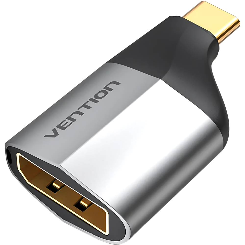 Адаптер-переходник Vention USB CM - DP F Серый / Переходник Vention USB Type C M/DP F (TCCH0) / Адаптер-переходник Vention USB CM - DP F Серый