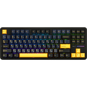 Игровая клавиатура / AULA F87 (6948391208770) / Игровая клавиатура/ Беспроводная механическая клавиатура AULA F87 Чёрно-тёмно-сине-оранжевый 3in1 (BT, 2.4 GHz, Проводн.) Чёрный-Тёмно синий-Оранжевый (Bluetooth, 2.4 Гц)