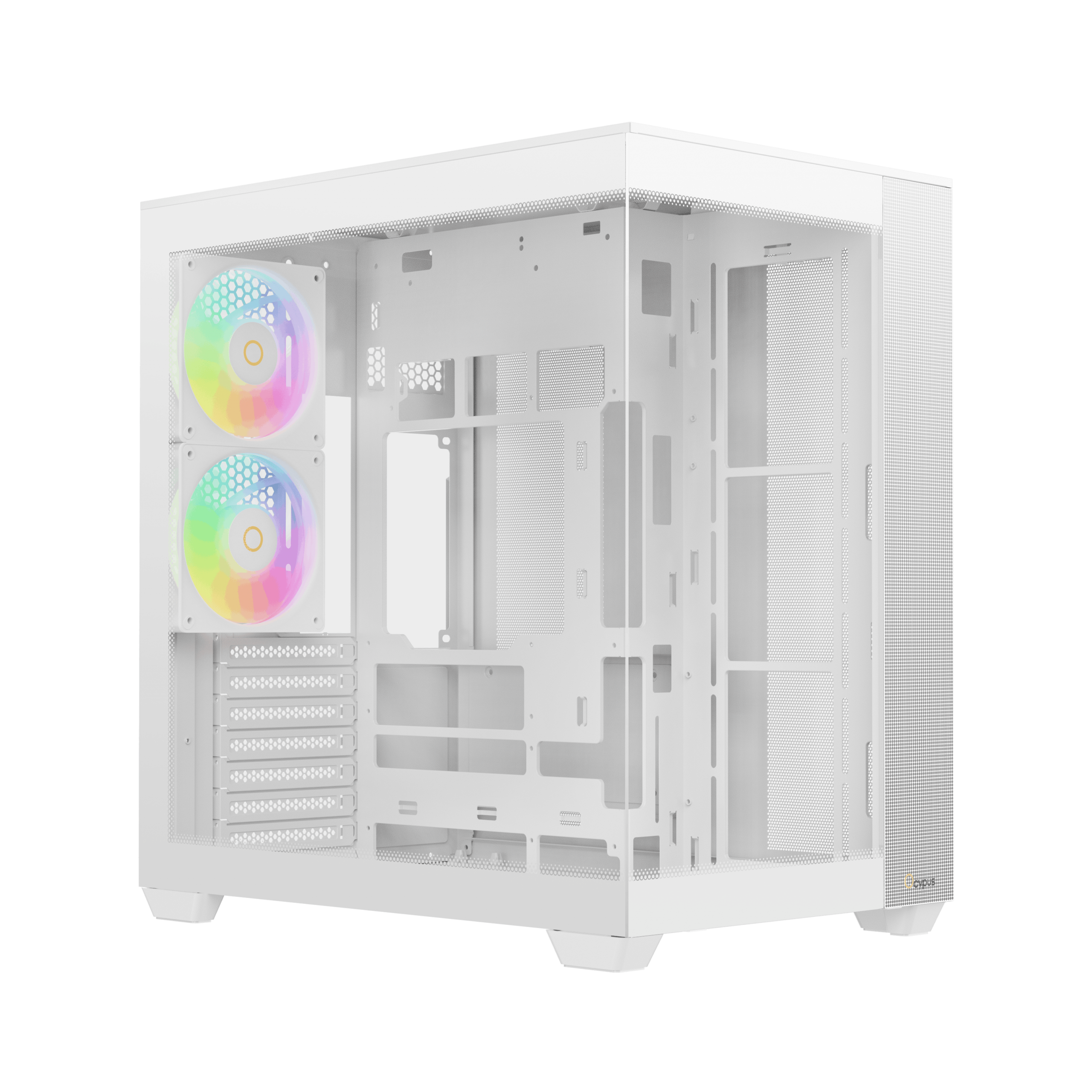 Корпус ПК без блока питания / Ocypus Delta-C74-WHD200XX-GL / Корпус ПК без блока питания/ Case Ocypus Delta C74 WH ARGB, Midi-Tower, TG, 2x120mm ARGB, 2xUSB-A 3.0 + 1xUSB-C 3.1, ATX, mATX, mITX White