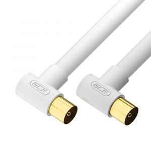 Кабель / GCR GCR-54881 / GCR PRO Кабель 10.0m антенный (коаксиальный) RG59, медь, TV M угловой / TV M угловой, белый