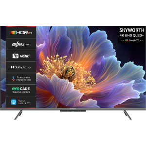 Телевизор ЖК 55`` Skyworth / Skyworth 55Q66H / 55", Ultra HD, QLED, 300Nit, 50001, Google TV, DVB-T2/C/S2, 2.0 ch Sound 10W2 Dolby Atmos, HSR 120Hz, 3 HDMI, 2 USB, Digital Audio Output, LAN, Composite output, CI, Выход для наушников, 2 Pole, ПДУ с голосовым управлением, 2025