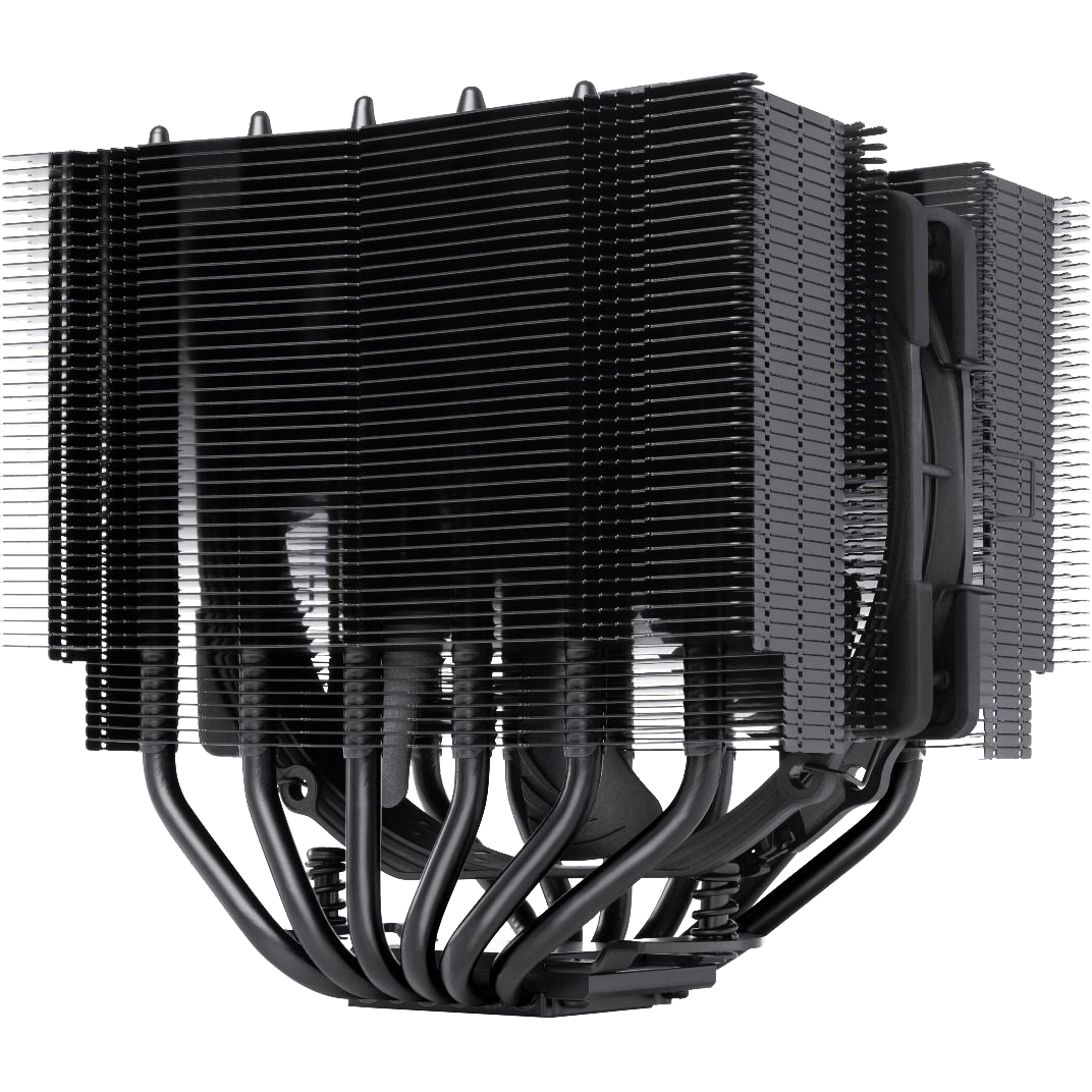 Кулер для процессора / Noctua NH-D15S chromax.black / Кулер для процессора/ CPU Cooler Noctua NH-D15S chromax.black (167W, 4-pin PWM, 160mm, Al/Cu, 6x6mm, 1x150x140x25mm, 82.5CFM, 24.6dBA, 1500RPM, S 1851/1700/1200/115X, AM5/AM4, Black)