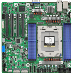 Материнская плата / ASRock 90-SXGF10-A0UAYF / Материнская плата/ ASRock TURIND8UD-2T/X550, Deep Micro-ATX, 1x SP5 (LGA 6096) AMD EPYC™ 9005/9004, 8x DDR5 RDIMM, RDIMM-3DS, 4x PCIe5.0 / CXL2.0 x16, 2x MCIO (PCIe5.0 x8 or 8 SATA 6Gb/s), 2x MCIO (PCIe5.0 x8), 1x MCIO (PCIe5.0 x4), 2x M.2 (PCIe5.0 x4), up to 16 SATA 6Gb/s, 2x RJ45 (10GbE) Intel X550-AT2, AST2600