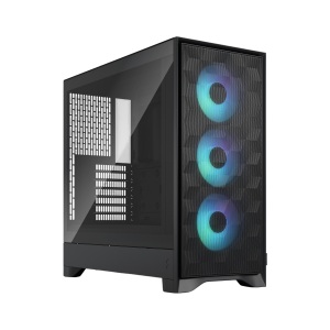 Корпус ПК без блока питания / Fractal Design Pop 2 Air TG RGB Black / Корпус ПК без блока питания/ Case Fractal Design Pop 2 Air TG RGB, Midi-Tower, 3x120mm, 1xUSB-C + 1xUSB-A 3.2 ATX, mATX, mITX Black