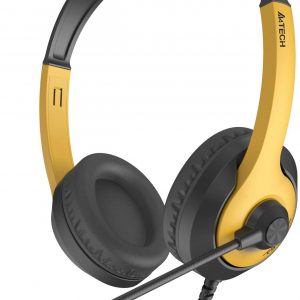 Наушники с микрофоном / A4Tech FH100U (BUMBLEBEE) / Наушники с микрофоном A4Tech Fstyler FH100U желтый/черный 2м накладные USB оголовье (FH100U (BUMBLEBEE))