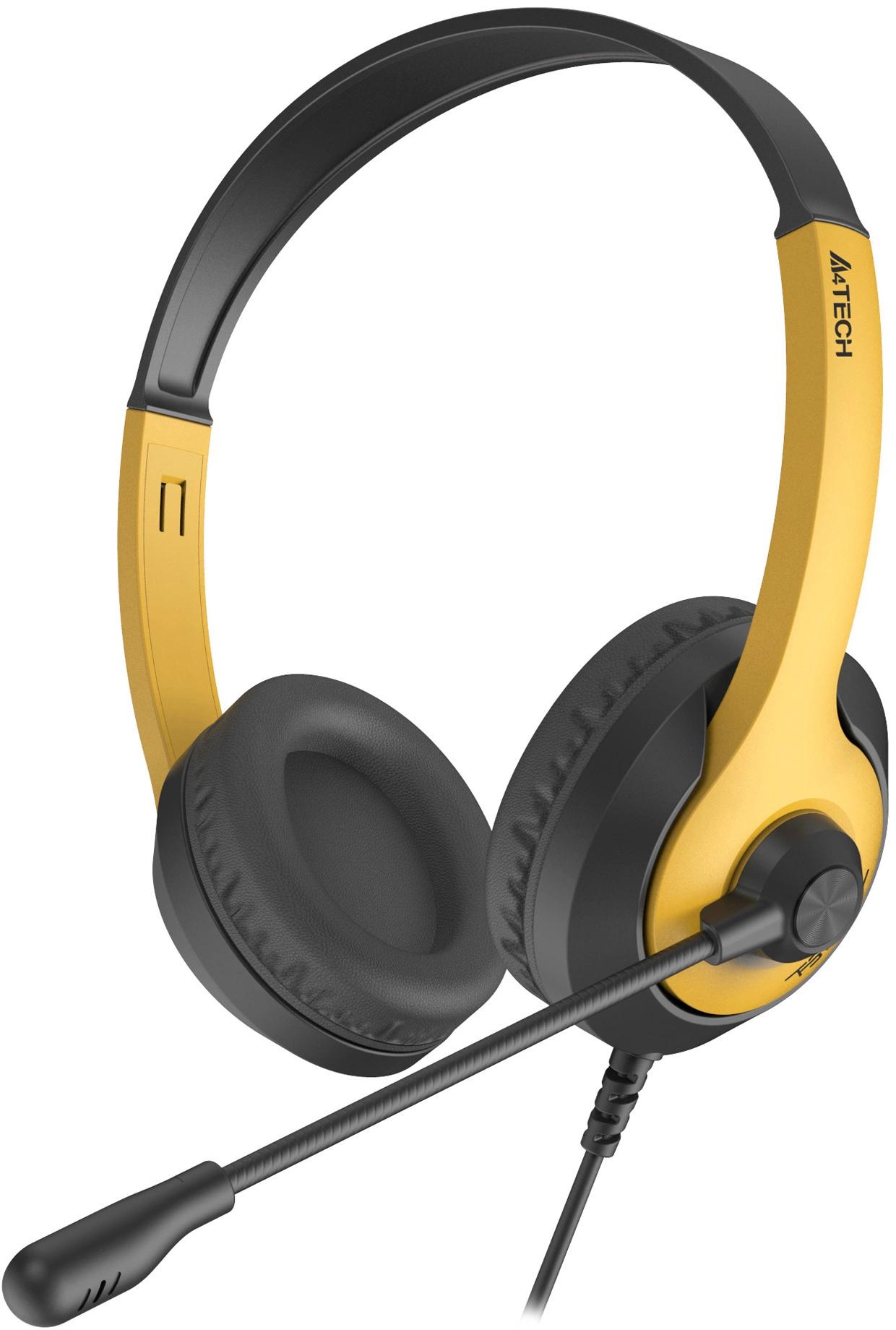 Наушники с микрофоном / A4Tech FH100U (BUMBLEBEE) / Наушники с микрофоном A4Tech Fstyler FH100U желтый/черный 2м накладные USB оголовье (FH100U (BUMBLEBEE))