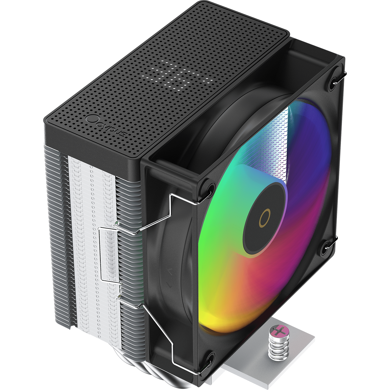 Кулер для процессора / Ocypus Gamma-A40-BK1NAWD00X-GL / Кулер для процессора/ CPU Cooler Ocypus Gamma A40 BK ARGB Digital (200W, 4-pin PWM, LED temp., 133mm, Al/Cu, 4x6mm, ARGB, 1x100mm, 41CFM, 29.5dBA, 2400RPM, S 1851/1700/1200/115X, AM5/AM4, black)