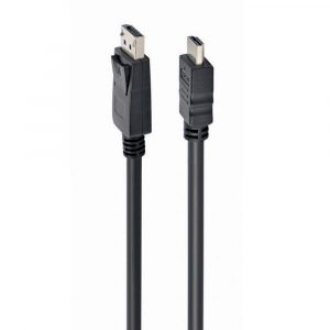 Кабель DisplayPort- - HDMI / Cablexpert CC-DP-HDMI-1M / Кабель DisplayPort-HDMI Cablexpert CC-DP-HDMI-1M 1м, 20M/19M, черный, экран, пакет (CC-DP-HDMI-1M) (079990) {100}