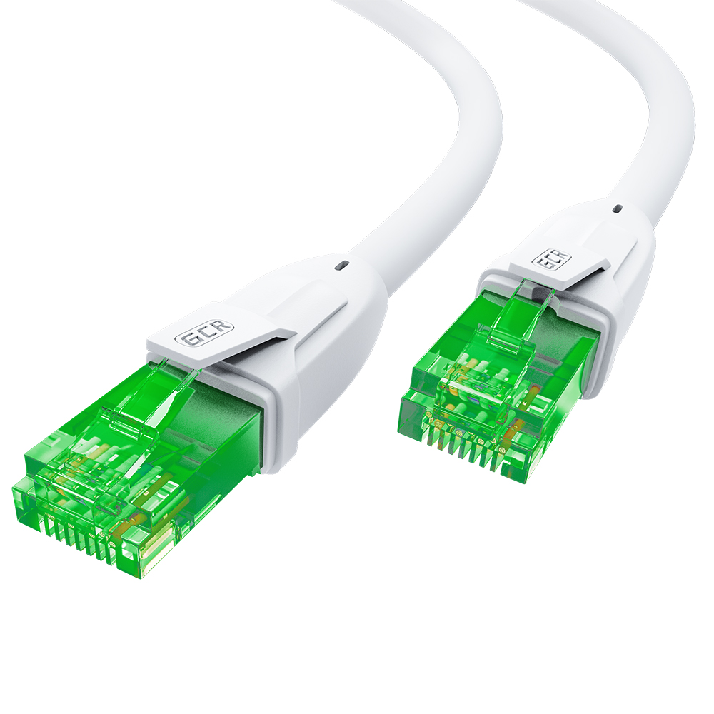 Патч-корд / GCR GCR-57439 / GCR Патч-корд прямой 0.75m UTP кат.6, белый, 24 AWG, литой, ethernet high speed, RJ45, T568B