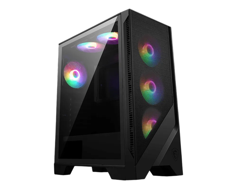 Корпус ПК без блока питания / MSI MAG FORGE 120A AIRFLOW Black / Корпус ПК без блока питания/ Case MSI MAG FORGE 120A AIRFLOW, Midi-Tower, TG, 6x120mm ARGB, 2xUSB-A 3.0, ATX, mATX, mITX Black