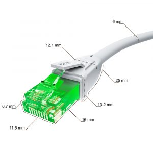 Патч-корд / GCR GCR-57440 / GCR Патч-корд прямой 1.0m UTP кат.6, белый, 24 AWG, литой, ethernet high speed, RJ45, T568B