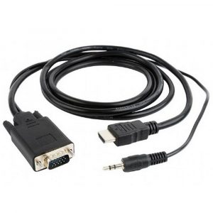 Кабель / Cablexpert A-HDMI-VGA-03-6 / Кабель Cablexpert HDMI-VGA A-03-6, 19M/15M + 3.5Jack, 1.8м, черный, позол.разъемы, пакет A-HDMI-VGA-03-6 (098021)