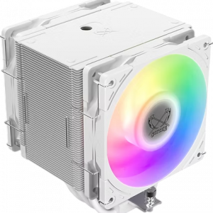Кулер для процессора / Scythe Mugen 6 Dual Fan White ARGB Edition White / Кулер для процессора/ CPU Cooler Scythe Mugen 6 Dual Fan White ARGB Edition (300W, 4-pin PWM, 154mm, ARGB, Al/Cu, 6x6mm, 2x120mm, 75.17CFM, 35.57dBA, 2500RPM, S 1851/1700/1200/115X/2011/2066, AM5/AM4, white)