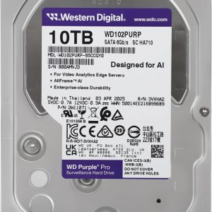 Жесткий диск / WD WD102PURP / Жесткий диск WD SATA-III 10TB WD102PURP Surveillance Purple Pro (7200rpm) 256Mb 3.5"