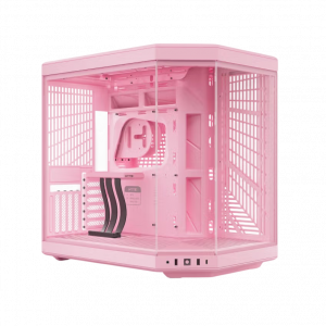 Корпус без блока питания / HYTE CS-HYTE-Y70-SM / Корпус без блока питания/ Case HYTE Y70, Midi-Tower, TG, no fans, 2xUSB-A 3.2, 1xUSB Type-C, E-ATX, ATX, mATX, mITX Strawberry Milk