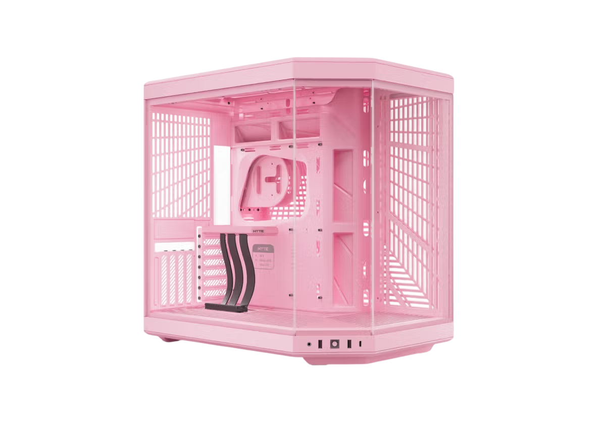 Корпус без блока питания / HYTE CS-HYTE-Y70-SM / Корпус без блока питания/ Case HYTE Y70, Midi-Tower, TG, no fans, 2xUSB-A 3.2, 1xUSB Type-C, E-ATX, ATX, mATX, mITX Strawberry Milk