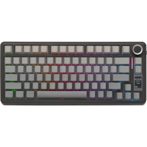 Игровая клавиатура / AULA S75 PRO (6978080502384) / Игровая клавиатура/ Беспроводная механическая клавиатура AULA S75 PRO Серый градиент, символы на бок. грани, зеленые Reaper свитчи, РУС (Bluetooth, 2.4 Гц)
