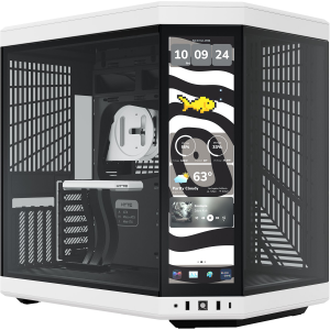 Корпус без блока питания / HYTE Y70 Touch Infinite (CS-HYTE-Y70TTI-WB) / Корпус без блока питания/ Case HYTE Y70 Touch Infinite, Midi-Tower, TG, LCD, no fans, 2xUSB-A 3.2, 1xUSB Type-C, E-ATX, ATX, mATX, mITX White Panda