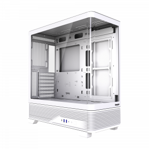 Корпус без блока питания / HSPD F560-TGWH / Корпус без блока питания/ Case HSPD F560, Mid Tower, White, TG, 0.6 SPCC, no fans ATX, mATX, mITX 165/410/180mm 2x2.5", 7xPCI 2xUSB-A 3.0, 1xUSB-C 445x210x475mm