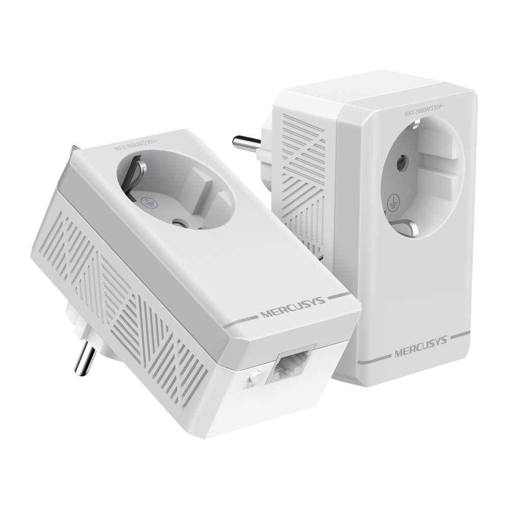 AV600 Комплект адаптеров Powerline с розеткой / Mercusys Technologies CO MP300P KIT / AV600 Комплект адаптеров Powerline с розеткой/ AV600 Passthrough Powerline Starter Kit