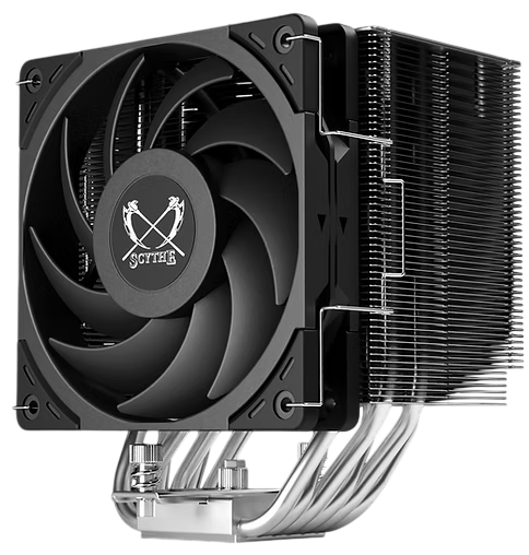 Кулер для процессора / Scythe Mugen 6 Black/Silver / Кулер для процессора/ CPU Cooler Scythe Mugen 6 (230W, 4-pin PWM, 154mm, Al/Cu, 6x6mm, 1x120mm, 60.29CFM, 26.88dBA, 2000RPM, S 1851/1700/1200/115X/2011/2066, AM5/AM4, silver, black)