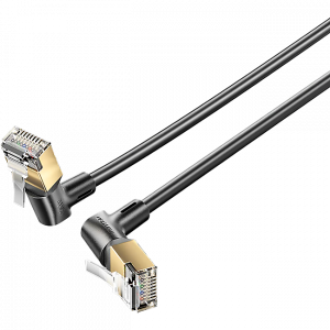 Патч-корд Vention прямой STP cat.8, RJ45 угол 360 - 0,5м. Черный / Vention IKLBD STP cat.8, RJ45 угол 360 - 0,5м. Черный / Патч-корд Vention прямой STP cat.8, RJ45 угол 360 - 0,5м. Черный