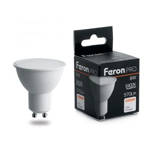 Лампа светодиодная / FERON 38094 / Лампа светодиодная/ Лампа светодиодная LED 8вт 230в GU10 дневной .PRO