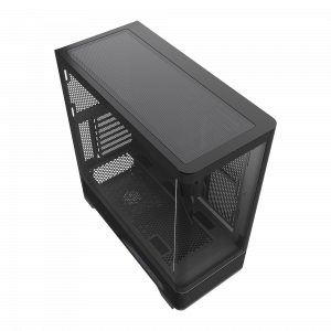 Корпус без блока питания / HSPD F560-TGBK / Корпус без блока питания/ Case HSPD F560, Mid Tower, Black, TG, 0.6 SPCC, no fans ATX, mATX, mITX 165/410/180mm 2x2.5", 7xPCI 2xUSB-A 3.0, 1xUSB-C 445x210x475mm