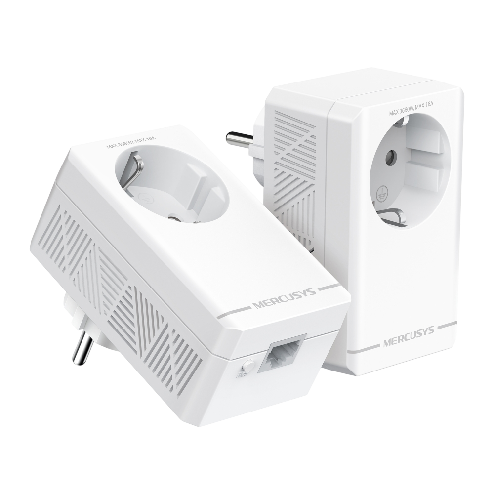 AV1000 Комплект гигабитных адаптеров Powerline с розеткой / Mercusys Technologies CO MP500P KIT / AV1000 Комплект гигабитных адаптеров Powerline с розеткой/ AV1000 Gigabit Passthrough Powerline Starter Kit