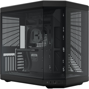 Корпус без блока питания / HYTE Y70 (CS-HYTE-Y70-B) / Корпус без блока питания/ Case HYTE Y70, Midi-Tower, TG, no fans, 2xUSB-A 3.2, 1xUSB Type-C, E-ATX, ATX, mATX, mITX Black