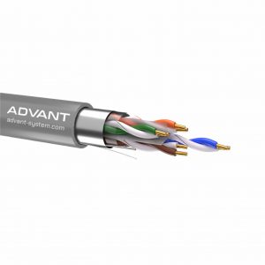 Кабель витая пара, экранированная F/UTP, категория 6, 4 пары (23 AWG), одножильный (solid), с разделителем, –20°C – +75°C, Цвет серый, оболочка PVC нг(А)-LS. / Advant ADV6-F23PG (1m) / Кабель витая пара, экранированная F/UTP, категория 6, 4 пары (23 AWG), одножильный (solid), с разделителем, –20°C – +75°C, Цвет серый, оболочка PVC нг(А)-LS.