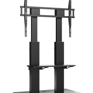 Мобильная стойка МОТОРИЗОВАННАЯ ONKRON на 1 ТВ / ONKRON TS2811 Elift BLACK / Мобильная стойка МОТОРИЗОВАННАЯ ONKRON на 1 ТВ/ 50-120" от 200х200 до 900х800, макс нагр 120кг, высота 910-1560мм, кабель-канал, регулируемая полка, черная