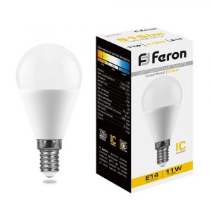 Лампа светодиодная / FERON 25946 / Лампа светодиодная/ Лампа светодиодная LED 11вт Е14 теплый матовый шар