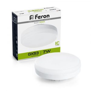 Лампа светодиодная / FERON 25828 / Лампа светодиодная/ Лампа светодиодная LED 7вт GX53 белый таблетка