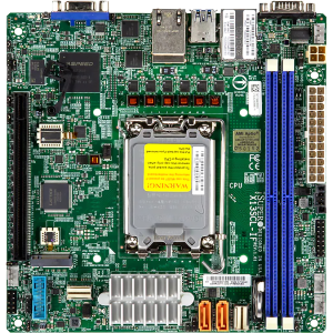 Системная плата / SuperMicro MBD-X13SCL-IF-B bundle / Системная плата/ MB Supermicro X13SCL-IF Mini-ITX, 1x LGA1700 Intel® Xeon ® 6300-series/ E-2400/Pentium®, Intel® C262, 2x UDIMM Up to 64GB 4800MT/s ECC DDR5, 6x SATA3, 1x M.2 PCIe 4.0 x4 (M-key 2280), 1x PCIe 5.0 x16, 1x PCIe 4.0 x4, 2x LAN with 1GbE with Intel® I210
