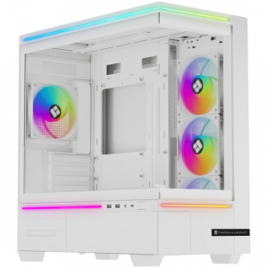 Корпус без блока питания / Thermalright M10 FAN4-C White / Корпус без блока питания/ Case Thermalright M10 FAN4-C, Mini-Tower, TG, 4x120mm ARGB, 2xUSB-A 3.0, 1xUSB Type-C, mATX, mITX White