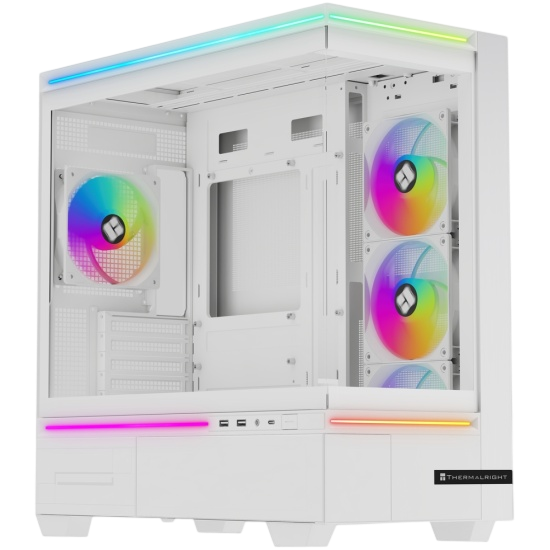 Корпус без блока питания / Thermalright M10 FAN4-C White / Корпус без блока питания/ Case Thermalright M10 FAN4-C, Mini-Tower, TG, 4x120mm ARGB, 2xUSB-A 3.0, 1xUSB Type-C, mATX, mITX White