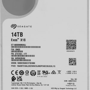 Жесткий диск / Seagate ST14000NM000J / Жесткий диск Seagate SATA-III 14TB ST14000NM000J Exos X18 4KN (7200rpm) 256Mb 3.5" [ST14000NM000J]