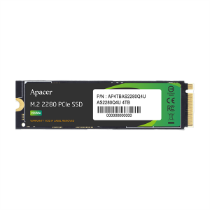 Apacer SSD AS2280Q4U 4TB M.2 2280 PCIe Gen4x4, R7400/W6800 Mb/s, 3D NAND, MTBF 1.6M, NVMe, 3000TBW, Retail, Heatsink, 5 years (AP4TBAS2280Q4U-1)