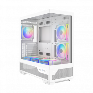 Корпус ПК без блока питания / SAMA V43-WHADA6X1-GL / Корпус ПК без блока питания/ Case SAMA V43 White, Midi-Tower, TG, 6x120mm ARGB, 2xUSB 3.0 + 1xUSB 3.2 Type-C, ATX, mATX, mITX White