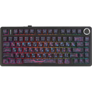 Игровая клавиатура / AULA F75 (6978080506412) / Игровая клавиатура/ Беспроводная механическая клавиатура AULA F75 Чёрный Neonight Бесшумные Cotton Candy свитчи РУС (Bluetooth, 2.4 Гц)