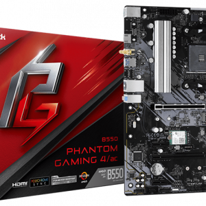 ASROCK B550 PHANTOM GAMING 4/ac, AM4, B550, 4*DDR4, 6*SATA, 2*M.2, 6*USB 3.2, 6*PCIx16, 2*PCIx1, 1*M.2 (Key E), HDMI, ATX